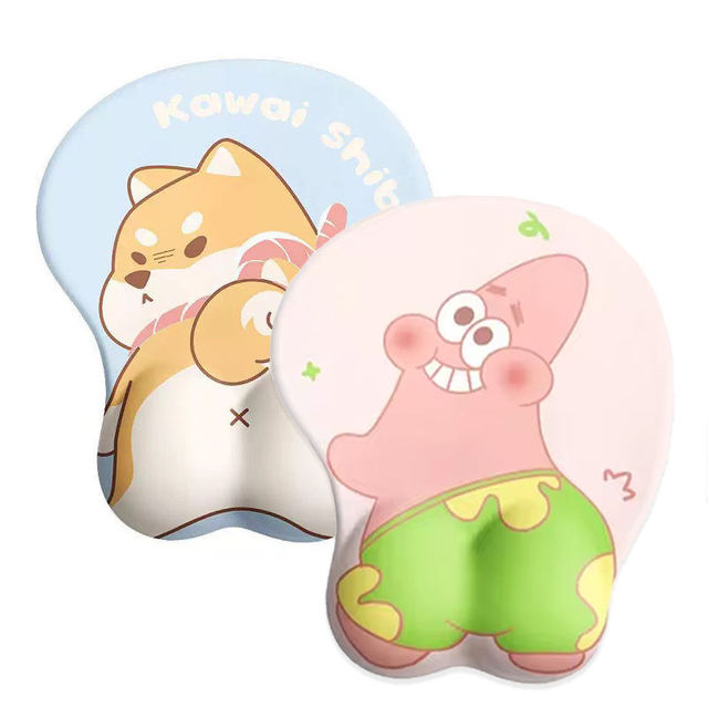3D Anime Cartoon Sexy Boob Gaming Mouse Pad with Silicone Gel Wrist Rest Customized Factory Wholesale Cartoon Cloth Mouse Pad
