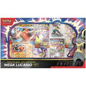 Collection de figurines Mega Lucario Ex en édition italienne de Pokémon TCG, en papier - Product Image 4