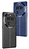 Coque arrière en cuir à motif de litchi ultra mince de luxe coque de téléphone d'origine antichoc pour OPPO FIND X6 Pro