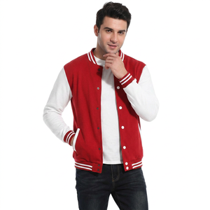 Veste de baseball varsity pour homme en toile chenille brodée, antibactérienne, avec manches en cuir, prix OEM bon marché, hiver - Product Image 1