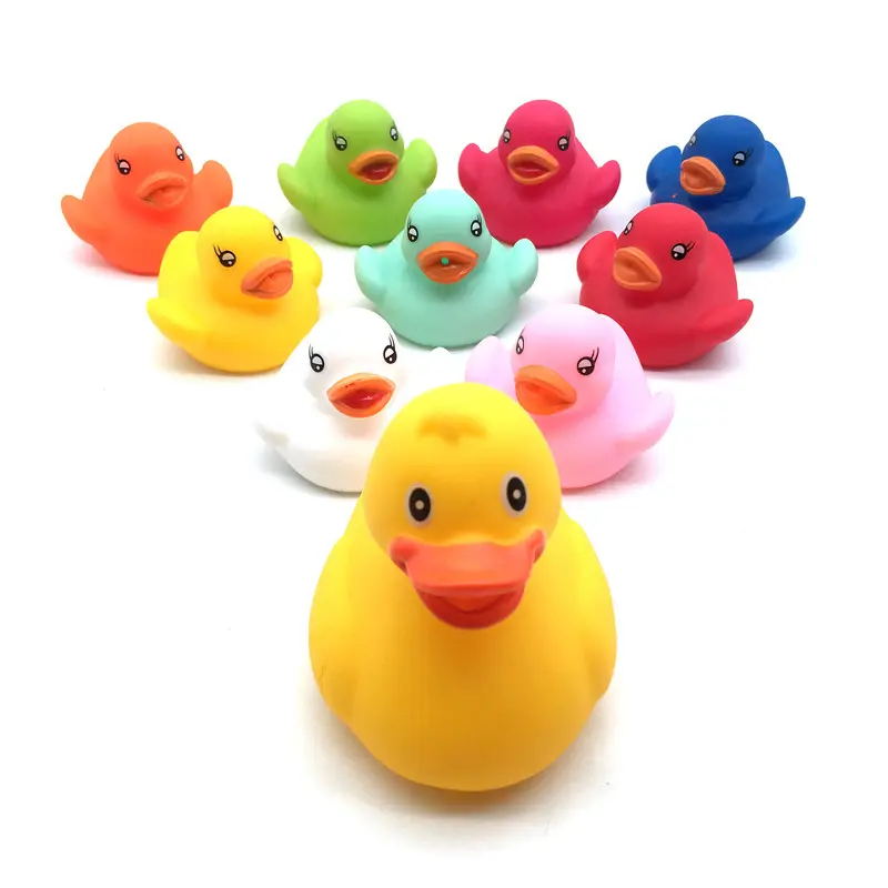 New Toys 2021 Promotional Price Wholesale Natural Rubber Duck Set Baby Bath Toy for Kids Infants