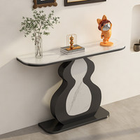 Console d'entrée murale moderne et simple en acier inoxydable monobloc pour salon ou villa, à poser directement devant la porte