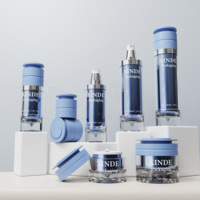 Ensemble d'emballages cosmétiques en PETG brun ambré, protection UV, flacon cosmétique à paroi épaisse pour sérum, tonique et crème pour le visage de luxe