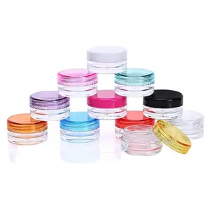 3g 5g圆形彩色塑料ps霜罐小容量粉罐眼影膏罐