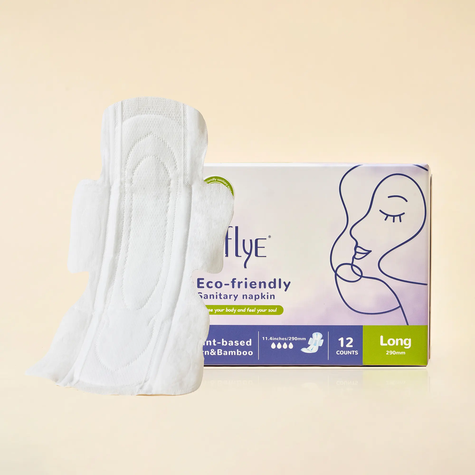 Yiyper guardanapo sanitário orgânico para mulheres, forro de calcinha sanitária biodegradável para mulheres