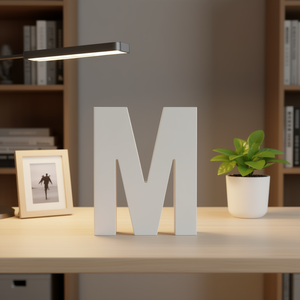 Lettera M in legno bianca da 12 pollici, decorazione da parete per casa e ufficio - Product Image 3
