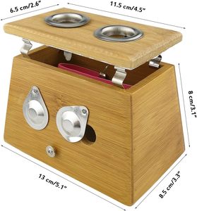 Boîte à moxibustion en bambou à deux trous pour la thérapie de moxibustion, médecine traditionnelle chinoise (MTC), soins de bien-être à domicile - Product Image 2