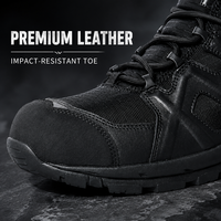Bottes tactiques montantes personnalisées en cuir de vachette pour hommes, idéales pour la randonnée, l'entraînement et la sécurité au travail – Vente en gros