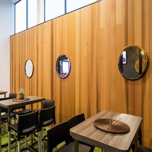 Revêtement mural en bois composite flexible 3D en placage de chêne <span class=keywords><strong>MDF</strong></span> ondulé pour la décoration intérieure - Product Image 6