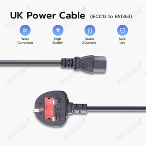 Chất lượng cao 3 pin UK AC dây nguồn cho Ấm đun nước cổng máy tính xách tay & PC nguồn kết nối với BS nam IEC nữ End 13A Đánh giá hiện tại - Product Image 2