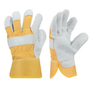 Wholesale Cheap Leather Work Gloves Heavy Duty Cow Split Construction Safety Working Gloves For Men