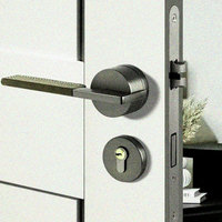 Serrure de porte silencieuse d'intérieur pour chambre nordique, en alliage de zinc moulé sous pression, poignée de porte moderne et simple en cuir, garantie 1 an pour usage hôtelier