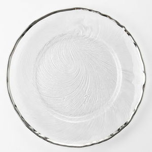 Assiettes de présentation en verre spirale <span class=keywords><strong>argent</strong></span>ées de 13 pouces, transparentes, rondes, à texture en spirale, pour la décoration de table de mariage et d'événements (vente en gros) - Product Image 6