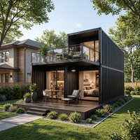 Maison conteneur à deux étages, villa modulaire préfabriquée, bureau ADU de jardin, maison d'hôtes, structure en acier de luxe, fabricant