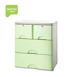 5tier Exquisite decorative pattern design baby toys stackable plastic modular drawer with wheels cabinet storage for clothes