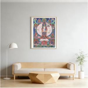 Réplique de Thangka bouddhiste : Portrait de Guanyin à mille mains, collection muséale, <span class=keywords><strong>toile</strong></span> écologique carrée anti-UV - Product Image 1