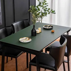 큰 방수 미끄럼 양면 PVC 가죽 녹색 테이블 매트 placemats