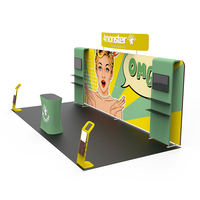 Stand d'exposition pliable en tissu tendu avec structure en aluminium de 20 pieds, écologique et portable, 10x20, pour la publicité