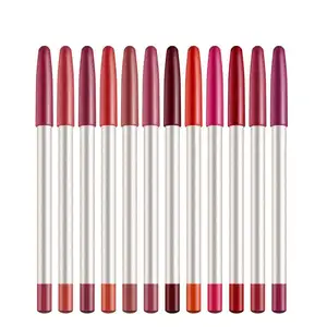 2021 Wholesale Long Lasting Lip Makeup Waterproof Private Label vegan 12 Colors Eye Liner Lip Liner Pencil