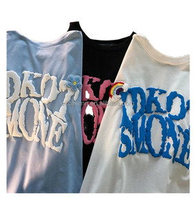 100% Baumwolle Einfarbiges Übergroßes Langes Leoparden-Hip-Hop-<span class=keywords><strong>T</strong></span>-<span class=keywords><strong>Shirt</strong></span> für Herren mit Schwerer Qualitä<span class=keywords><strong>t</strong></span> und Acid-Wash - Product Image 4