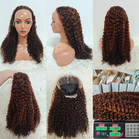 Promotion Letsfly 107$ Perruques Lace Front en Cheveux Humains Brésiliens Vierges, Densité 250%, Ondulations Water Wave, 26 Pouces pour Femmes