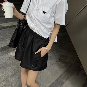 Camicia corta da <span class=keywords><strong>donna</strong></span> in <span class=keywords><strong>cotone</strong></span> bianco, camicetta estiva casual a maniche corte con decorazioni a triangolo - Product Image 3