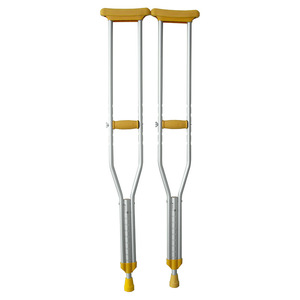 Béquilles pliantes en alliage d'aluminium, réglables en hauteur dans les deux sens, paire, poignée souple en TPR, antidérapantes, aide à la mobilité médicale - Product Image 2