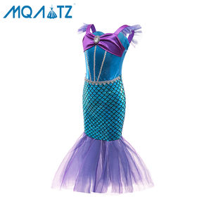MQATZ niñas <span class=keywords><strong>sirena</strong></span> <span class=keywords><strong>Ariel</strong></span> princesa vestido lentejuelas nuevo <span class=keywords><strong>sirena</strong></span> cola de pez vestido estilo occidental vestido falda MRY009 - Product Image 2