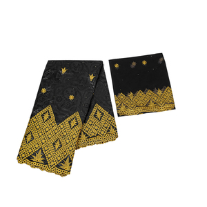 H & D personnalisation broderie africaine tissu imprimé nouveauté Satin dentelle tissu brillant imprimé <span class=keywords><strong>Bazin</strong></span> - Product Image 1