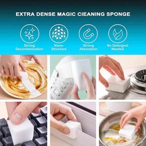 For <b>Sponge</b> <b>Eraser</b> Melamine Foam Household Cleaning Pads Customized Color High Water Absorption Rectangle Kitchen Car Washing - Product Image 4
