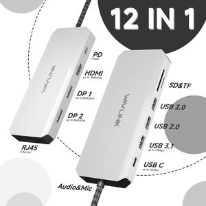 <span class=keywords><strong>Wavlink</strong></span> WL-UMD306B <span class=keywords><strong>USB</strong></span> แท่นเชื่อมต่อ <span class=keywords><strong>USB</strong></span> C พอร์ตอีเทอร์เน็ต2.5ก. 12 in 1 <span class=keywords><strong>wavlink</strong></span> Docking Station พร้อมพอร์ตแสดงผล - Product Image 2