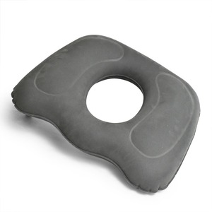 Cojín inflable para asiento, diseño hueco oblongo gris para silla de oficina, alivio de hemorroides - Product Image 3