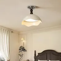 Plafonnier LED blanc rétro style Wabi-Sabi IP65 pour chambre principale, bureau, cuisine, décoration intérieure avec télécommande