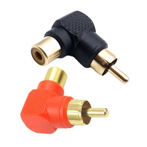 ขั้วต่อ RCA แบบ Phono ตัวผู้เป็นตัวเมีย อะแดปเตอร์แบบงอ 90 องศา ชนิด L ปลั๊กเสียงและวิดีโอ ฉนวนสีแดง ขนาด 3.18 มม. - Product Image 1