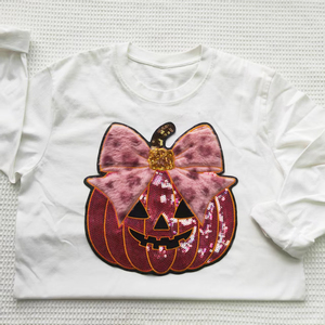 Tùy chỉnh kỳ nghỉ Halloween long lanh <span class=keywords><strong>sequin</strong></span> thêu sắt trên vá Chenille bí ngô ma thêu các bản vá lỗi cho quần áo - Product Image 4