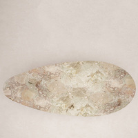 Table basse en terrazzo Maeble rose et vert, forme de bol en goutte d'eau épurée, base monobloc, style Wabi, pour salon, maison de rêve