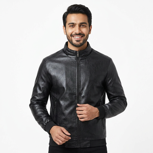 Nouveauté - Veste en cuir PU de haute qualité pour homme, design tendance, vestes en cuir sur mesure pour homme - Product Image 1