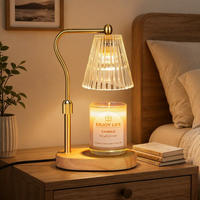 Lampe chauffe-bougie électrique en métal à hauteur réglable, luminosité réglable et minuterie pour la fonte des bougies