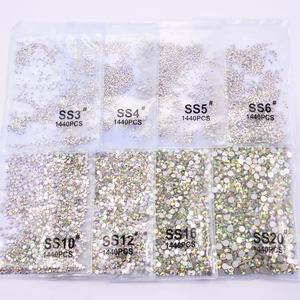 Produit très vendu : Strass en cristal de verre à dos plat, non thermocollant, en vrac, <span class=keywords><strong>pour</strong></span> décorations d'ongles - Product Image 6