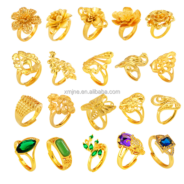 Dubai Gold Ring Jewelry  Gold Plated Ring for Women 14K Gold  Dragon Ring for Men