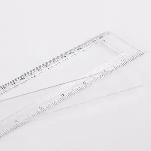 Plástico transparente, 30cm, Impresión de logotipo, regla de plástico personalizada para regalo de promoción