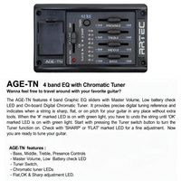 Préampli pour guitare acoustique ARTEC AGE-TN, système d'égalisation 4 bandes avec accordeur chromatique numérique et kit de micros piézo PP-607 pour pièces de guitare