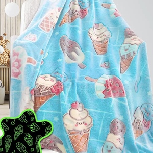 Couverture en tricot douce en polyester 100% avec impression de <span class=keywords><strong>salamandre</strong></span> axolotl qui brille dans le noir, cadeaux pour anniversaire, Noël - Product Image 6