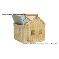 Panier décoratif en rotin nordique tressé à la main avec poignée pour le rangement de bureau et des jouets d'enfants - Vente en gros