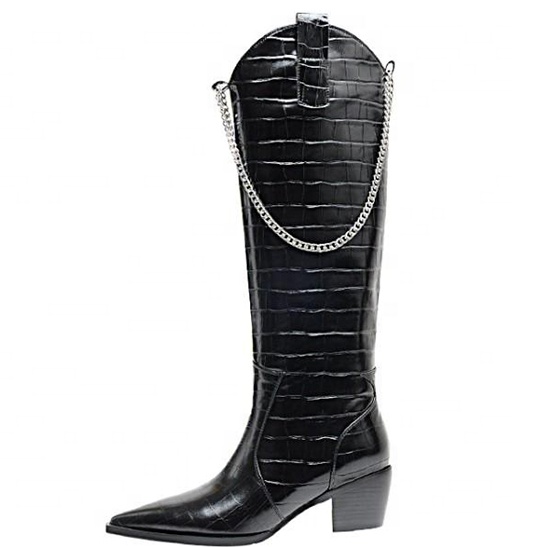 Bota vaquera para hombre, color blanco, original cocodrilo. | Calza Fino USA