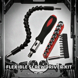 Juego de Destornilladores Universales <span class=keywords><strong>con</strong></span> Eje <span class=keywords><strong>Flexible</strong></span>, Porta Puntas, Varilla de Extensión, Magnetizador, Trinquete, Combinación de Destornilladores, Plástico, Manualidades - Product Image 2