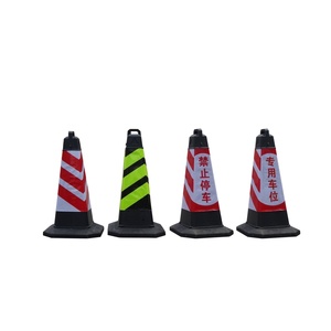 Cônes de signalisation routière haute visibilité 750 mm personnalisables, sécurité routière, PE/PVC, base 380x380 mm, 4 kg, prismatiques haute intensité - Product Image 3