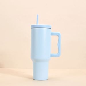Car Travel H4.0 <b>Handle</b> <b>Tumbler</b> <b>40oz</b> Double Wall Insulated Mug Lid Straw Anti-Slip ODM Custom Logo - Product Image 5