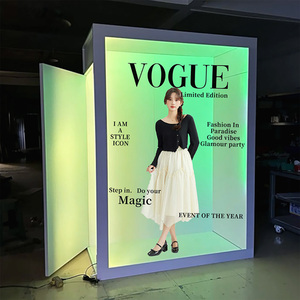 2025 Hot Sale Portable Selfie for Vogue <b>Flower</b> Box Transparent Glass Photo Booth <b>Balloons</b> Compatible Smartphones iPad Camera SLR - Product Image 4