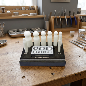 Ensemble de poinçons en nylon Delrin avec bloc en acier et support en bois pour outils de formage de bijoux en métal | GS622B - Product Image 2